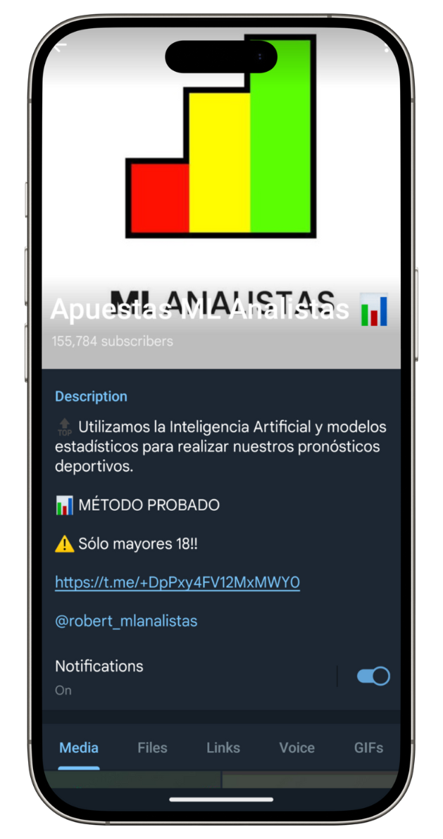Mockup ML Analistas Iphone Telegram